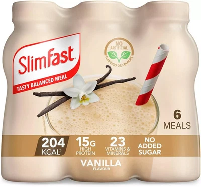 SlimFast Ready To Drink Vanilla Flavoured Shake (325ml) Pack Of 6 - Image 1 of 4