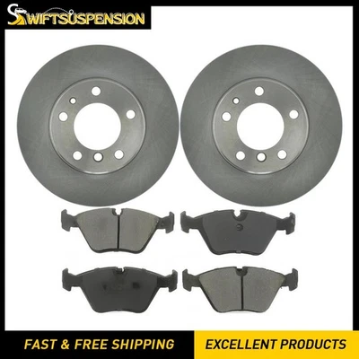 Kit de rotores de freno delanteros y pastillas de cerámica para BMW 525i 1989 1990 1991 1992 1993 Foto 1 de 4