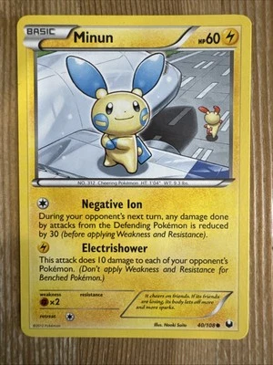 Minun 040/108 Common Dark Explorers Pokemon Card NM - Image 1 of 2