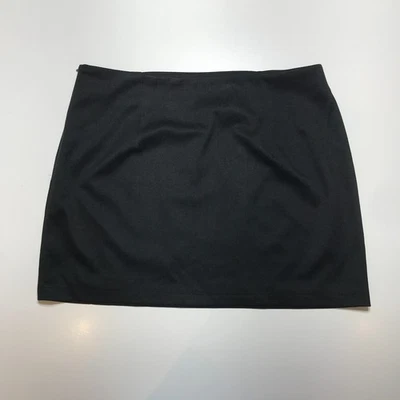 Womens Mini 16" A-Line Solid Black Wool Blend Fully Lined Casual Evening Skirt L - Image 1 of 4