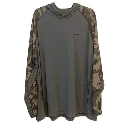 Camisa Simms Solarflex Sudadera con Capucha Manga Larga Gris Camuflada UPF 50+ Para Hombres 3XL NUEVA CON ETIQUETAS Foto 1 de 4