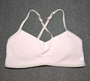 Lululemon Hot Spell Strappy Cage BraBlush Pink & Cream - Size 4 - Picture 1 of 6