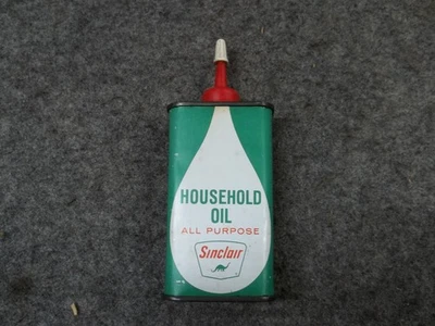 Vintage Sinclair 4oz Household All Purpose Oil Can Green & White Dino FREE SHIP - Image 1 of 4