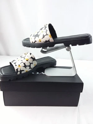 Sandalias planas COACH Florence estampadas suela en C sin cordones deslizables tiza multi Foto 1 de 4