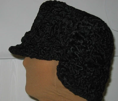 DE COLECCIÓN PMK OVEJA RUSA CORDEROS LANA PIEL SOMBRERO GORRA NEGRO FORRADO CÁLIDO LIMPIO C2 Foto 1 de 4