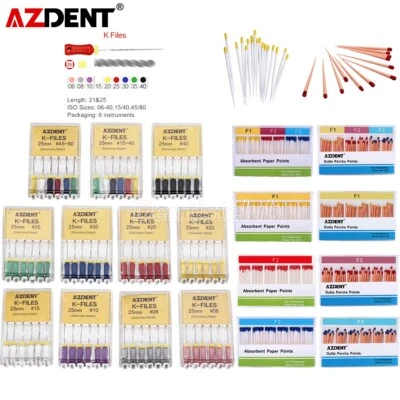 Dental Endo Root Canal Files #15-40 25mm/21mm/Gutta Percha/Absorbent Paper Point - Image 1 of 4