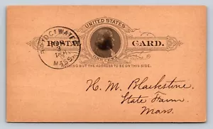 c1891 Bridgewater To State Farm MA Postal Card High School Committee Meeting 1c - Picture 1 of 2