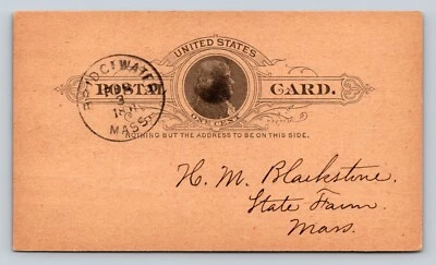 c1891 Bridgewater To State Farm MA Postal Card High School Committee Meeting 1c - Image 1 of 2