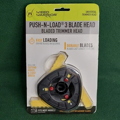 WEED WARRIOR Push-N-Load 3 Blade Trimmer Head Universal Fit with 3 extra blades - Image 1 of 4
