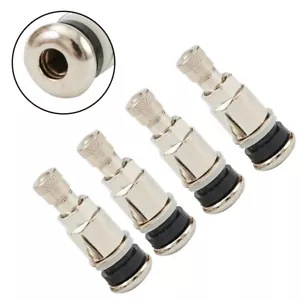 /TYRE VALVE BOLT IN STEM TO FOR ALLOYS WHEELS CHROME SILVER METAL CAR VAN. - Picture 1 of 17