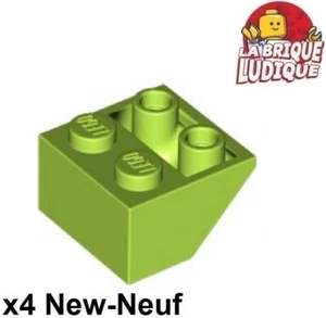 LEGO 4x Slope Inverted Brick Gradient 45 2x2 Green Lime / File 3660 New - Picture 1 of 1