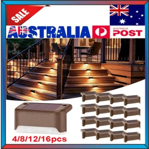 Solar Step Lights Outdoor Waterproof Led Garden Lamp for Patio Stair Fence Deck - Picture 1 of 19
