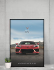 Affiche Corvette C8 24x36 ZR1 ZL1 Z06 art Chevrolet voiture de sport homme grotte Camaro