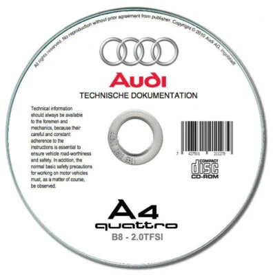 Audi A4 Quattro (2012-2015)  manuale officina su cd - Immagine 1 di 4