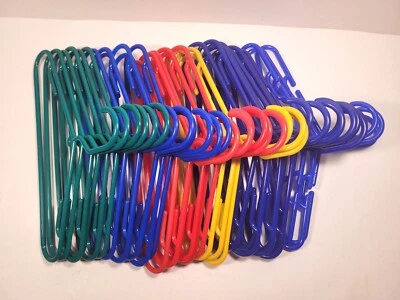 Lot of 32 Baby / Toddler /Children's Plastic Hangers Blue, Red, Yellow, Green - Image 1 of 4