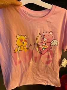 Care Bear Girls Pink Cheer & Funshine Bear Valentines Day Shirt - Picture 1 of 1