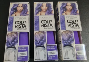 3x L'Oreal Colorista Washout Blue Indigo Semi-Permanent Hair Dye Shampoo - 80ml - Picture 1 of 6