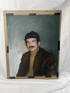 1975 Original Oil Painting – Handsome Man in Cap, Signed WA Seldon, Vintage Art - Picture 1 of 8