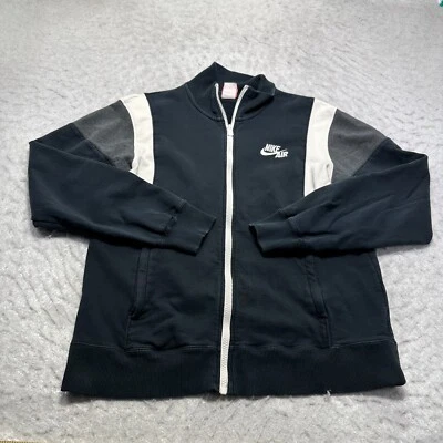 Chaqueta de Pista Nike Air Heritage Negra Blanca Cremallera Completa Para Hombre Talla Mediana M Foto 1 de 4
