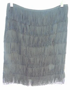 Nanette Lepore black 7 layer fringe skirt, size 6 - Picture 1 of 8