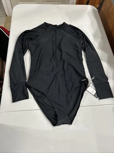 Relleciga Women’s Swimsuit One Piece L Black Long Sleeve - Picture 1 of 3