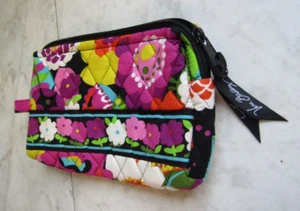 Borsa da trucco Vera Bradley rosa floreale foderata con zip superiore - Foto 1 di 3