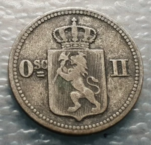 NORUEGA NORWAY OSCAR II 10 ORE 1874 KM 345 MBC - Picture 1 of 2