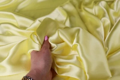 Yellow Satin Charmeuse Fabric By The Yard 30 - Image 1 of 4