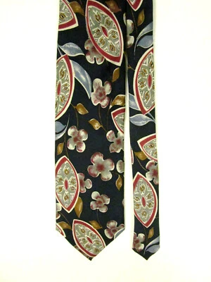 Corbata Adolfo Hombre Multicolor Floral Toda Seda 59" Largo 4" Ancho Foto 1 de 4