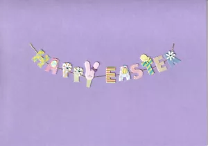 TARJETA DE PASCUA PAPIRO NUEVA EN PAQUETE (MRP $6.95) TARJETA DE PASCUA FELIZ PÚRPURA (O1) - Imagen 1 de 2