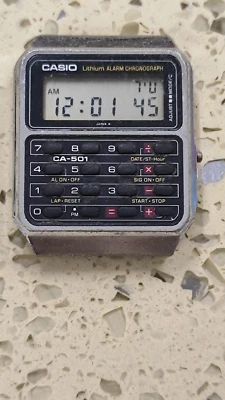 Reloj Casio CA-501 Calculadora Litio ALARMA CRONÓGRAFO De Colección Funciona Foto 1 de 4