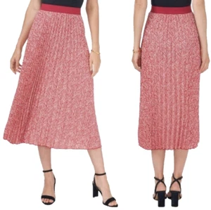 NUEVO CON ETIQUETAS Maxi Falda Vince Camuto Rosa Marfil Plisada Talla Grande $79 Minorista - Imagen 1 de 10