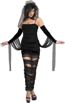 Disfraz Bridezilla Gótico Condesa Vampiro Negro Elegante Halloween Adulto Foto 1 de 2