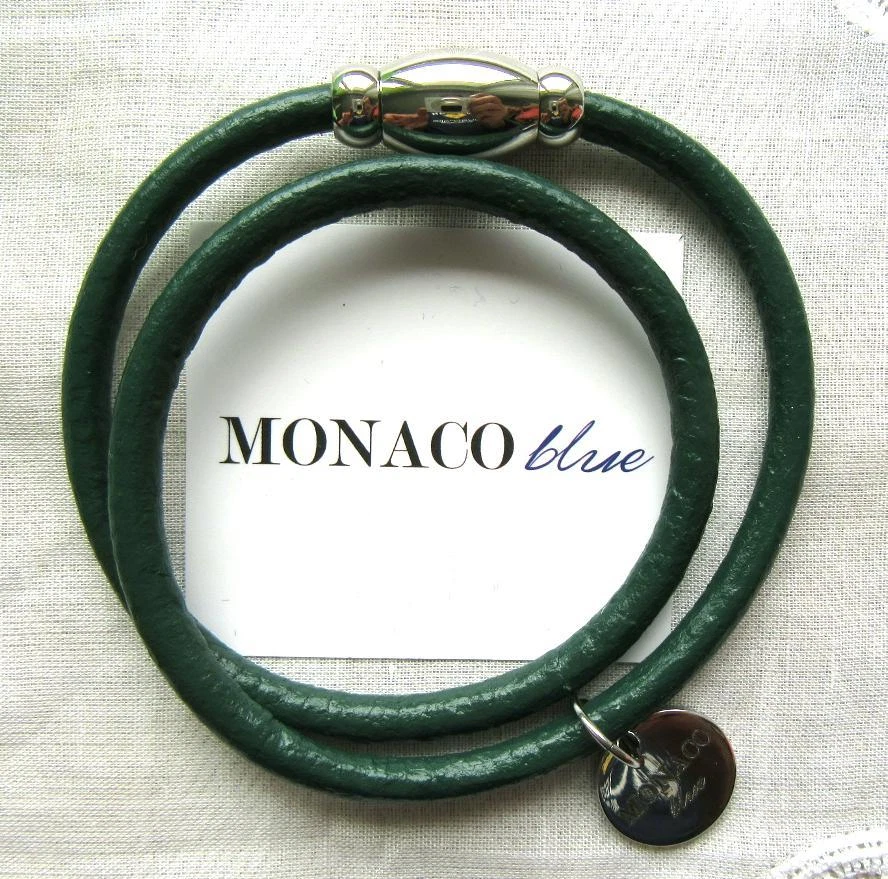 GRÜNES ARMBAND - LEDER - THE LONDON COLLECTION - MONACO BLUE - OVP - NEU - Bild 1 von 2