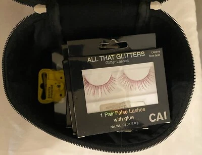 In-Style Cosmetics Bag and ‘Eylure London’ & ‘All That Glitters’ False EyeLashes - Image 1 of 4