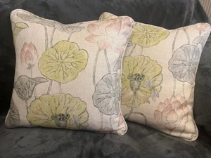 NEW LISTING LOTUS FLOWER BY ZOFFANY 1 PAIR OF 18"CUSHION COVERS. STUNNING DESIGN - Picture 1 of 4