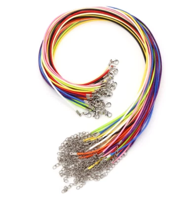 30 peças colar de corda de cera 2 mm fazendo joias acessórios faça você mesmo 45+5,5 cm - Imagem 1 de 4