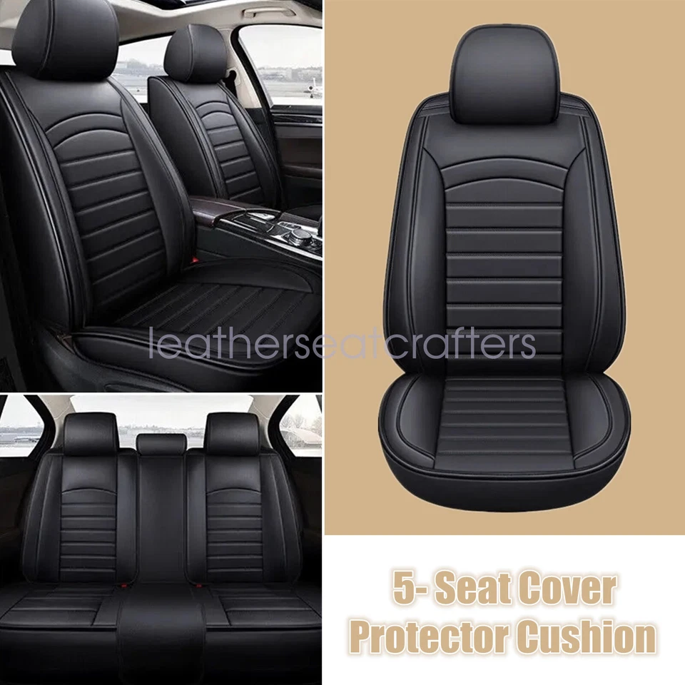Faux Leather Car Full Set 5-Seat Cover Cushion For Honda Accord / Civic / CR-V Foto 1 de 4