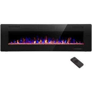 68'' Electric Fireplace Recessed Wall Mounted Fireplace Heater Ultra Thin - Picture 1 of 6