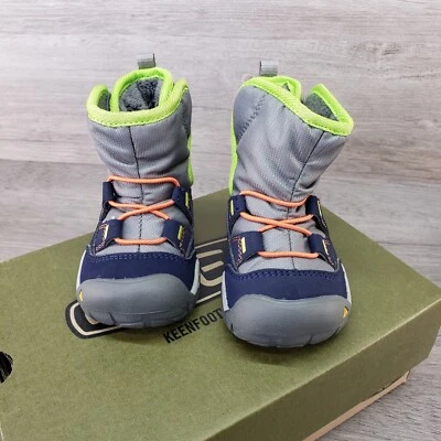 Keen Peek-A-Boot Vestido Azul/Guacamayo Botas de Nieve 4 US Tots Bebé Niño Pequeño Nuevo en Caja Foto 1 de 4