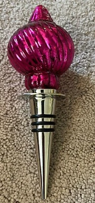 (2) Pier 1 One Imports粉色漩涡玻璃装饰葡萄酒瓶塞 — 第 1/4 张图片