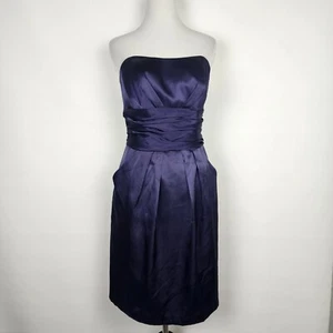 David's Bridal Strapless Bridesmaid Dress Purple Lined Wedding Sweetheart Size 6 - Picture 1 of 8