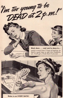 Jabón de belleza de cenicienta Too Young To Be Dead 1942 con impresión de baño marfil Ad Life Foto 1 de 2