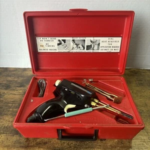 Vtg Sears Craftsman 100 Two Heat Electric Solder Gun Kit W 24kt Gold Plated Tips - Picture 1 of 10