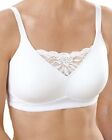 942X07 Q-T Intimates 15084 Wirefree Lace Cami Inset Bra 42B White