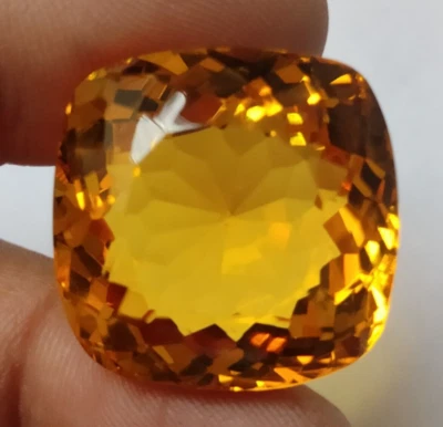 Large Yellow Citrine 88.40 Ct. Cushion Cut Loose Gemstone Ring Pendant Bracelet - Image 1 of 4