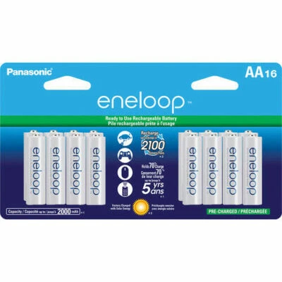 16 pilhas recarregáveis Panasonic Eneloop AA BK-3MCCE/8BE min 1900 mAH    - Imagem 1 de 4