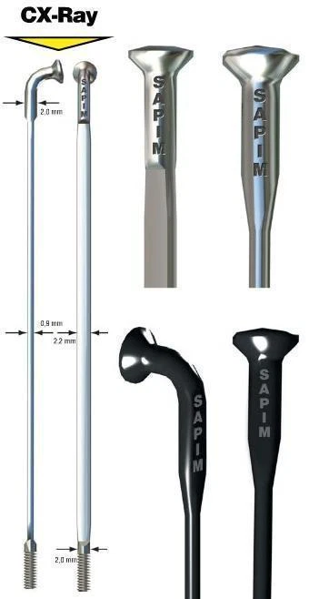 Radios SAPIM CX-RAY NEGRO Hoja J-Bend NUEVO 256mm a 310mm longitudes ENVE ZIPP Foto 1 de 1