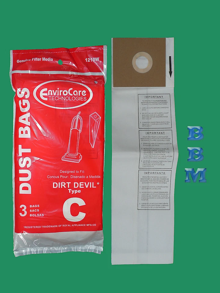 3 Royal Dirt Devil Type C 3-727075-001 3700147001 3-700148-001 Deluxe Vacuum Bag - Image 1 of 1