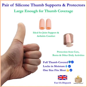 2x Thumb Finger Gel Silicone Protector Cover Toe Protectors Cap Caps Corrector - Picture 1 of 9